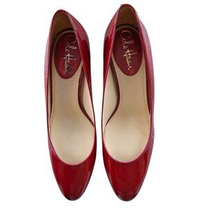 Cole Haan w/ Nike Air Red Patent Leather Pumps Size 8B Cherry Red Christmas